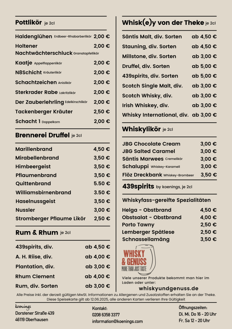 Likör Pottlikör Whisky Obstbrand Rum Rhum Spirituosen